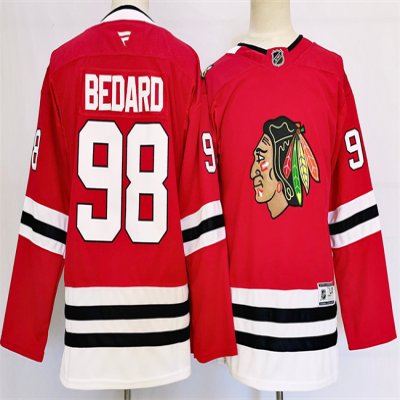 Youth Chicago Blackhawks #98 Connor Bedard Red 2024 Stitched Hockey Jersey