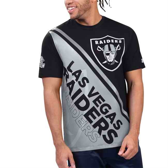 Men's Las Vegas Raiders Black/Silver Finish Line Extreme Graphic T-Shirt