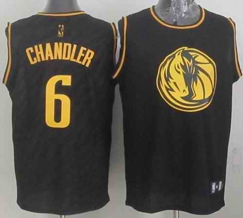 Mavericks #6 Tyson Chandler Black Precious Metals Fashion Stitched NBA Jersey