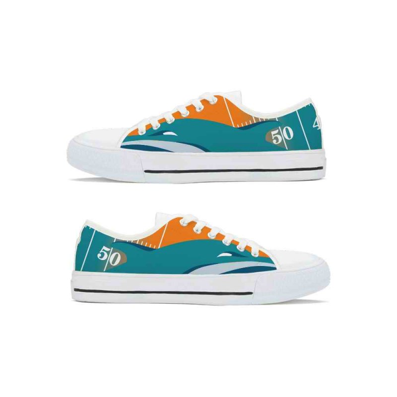 Women's Miami Dolphins Low Top Canvas Sneakers 002