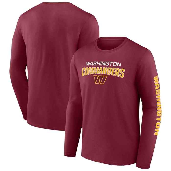 Men's Washington Commanders Red Go the Distance Long Sleeve T-Shirt