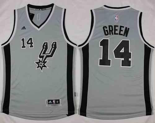 Spurs #14 Danny Green Grey Alternate Stitched NBA Jersey