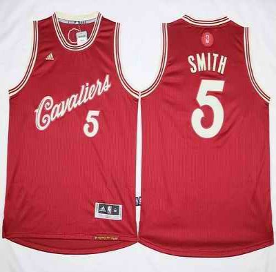 Cavaliers #5 J.R. Smith Red 2015-2016 Christmas Day Stitched NBA Jersey