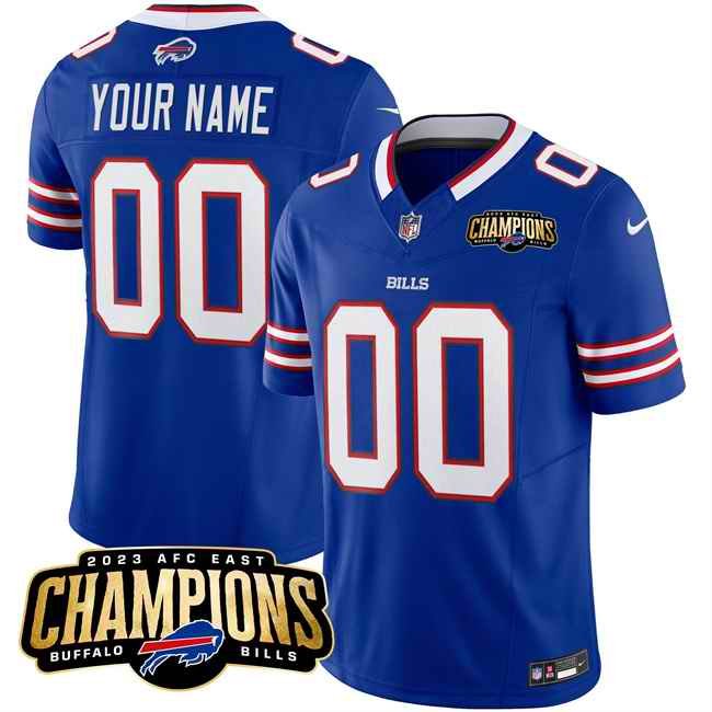 Men's Buffalo Bills Active Player Custom Blue 2023 F.U.S.E. AFC East Champions Ptach Stitched Football Jersey