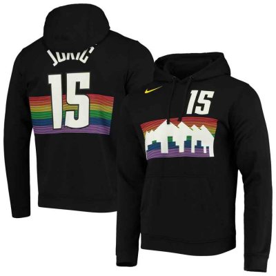 Men's Denver Nuggets #15 Nikola Jokic Black City Edition Name & Number Pullover Hoodie