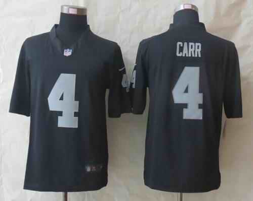 Nike Raiders #4 Derek Carr Black Team Color Men's Stitched NFL Game Jersey