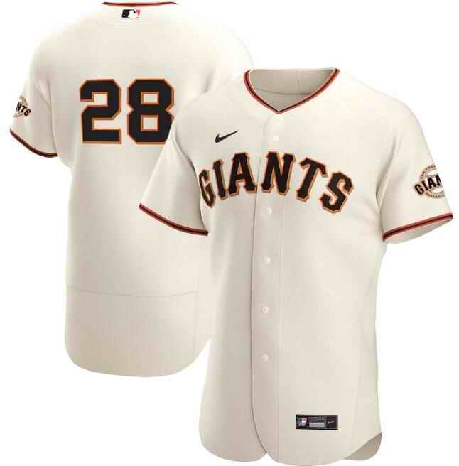 Men's San Francisco Giants #28 Buster Posey Cream Flex Base Stitched Jersey