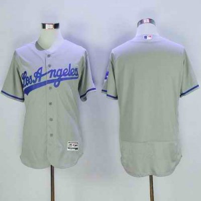 Dodgers Blank Grey Flexbase Authentic Collection Road Stitched MLB Jersey