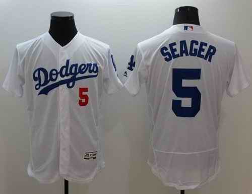 Dodgers #5 Corey Seager White Flexbase Authentic Collection Stitched MLB Jersey