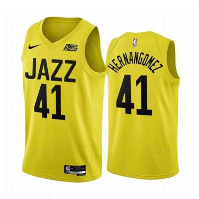 Men's Utah Jazz #41 Juancho Hernang'mez 2022/23 Yellow Icon Edition Stitched Basketball Jersey