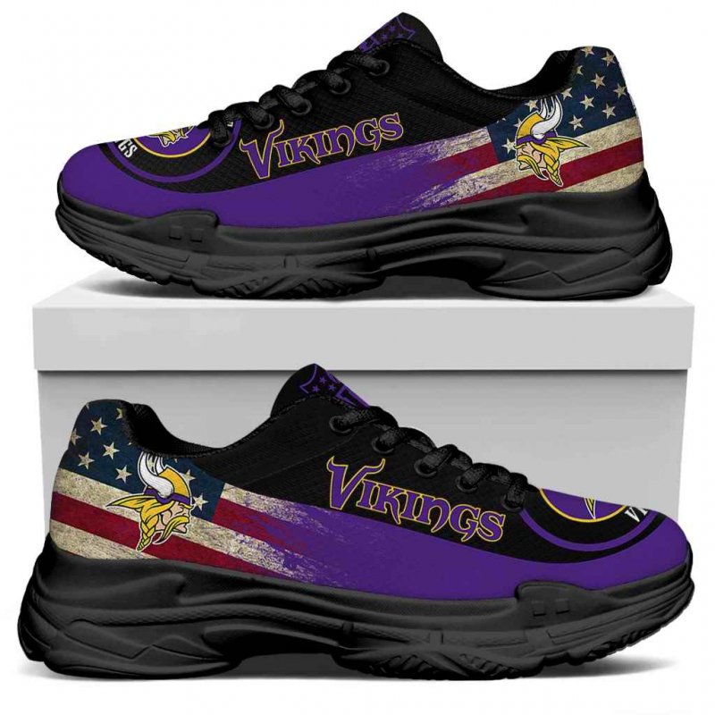 Women's Minnesota Vikings Edition Chunky Sneakers With Line 003