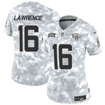 Women's Jacksonville Jaguars #16 Trevor Lawrence 2024 F.U.S.E Arctic Camo Salute to Service Limited Stitched Football Jersey(Run Small)