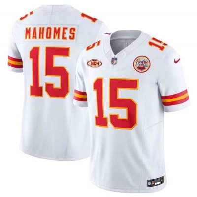 Men's Kansas City Chiefs #15 Patrick Mahomes White 2023 F.U.S.E. With NKH Patch Vapor Untouchable Limited Stitched Jersey