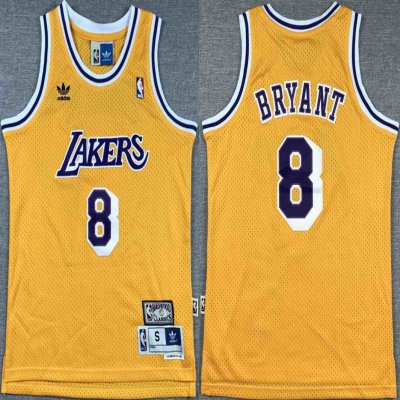 Youth Los Angeles Lakers #8 Kobe Bryant Yellow Stitched Basketball Jersey