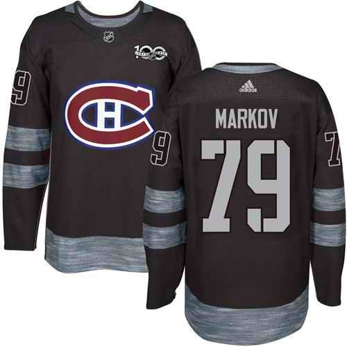 Canadiens #79 Andrei Markov Black 1917-2017 100th Anniversary Stitched NHL Jersey