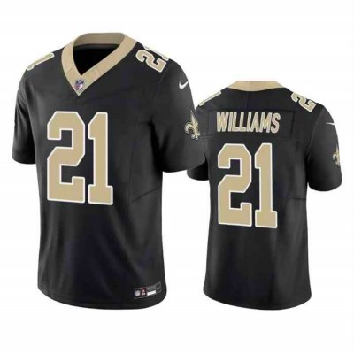 Men's New Orleans Saints #21 Jamaal Williams Black 2023 F.U.S.E. Vapor Untouchable Limited Stitched Jersey