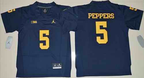 Wolverines #5 Jabrill Peppers Navy Blue Jordan Brand Stitched Youth NCAA Jersey