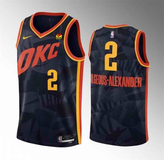 Youth Oklahoma City Thunder #2 Shai Gilgeous-Alexander Black 2023/24 City Edition Stitched Basketball Jersey