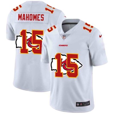 Men's Kansas City Chiefs #15 Patrick Mahomes White Shadow Logo Limited Stitched Jersey