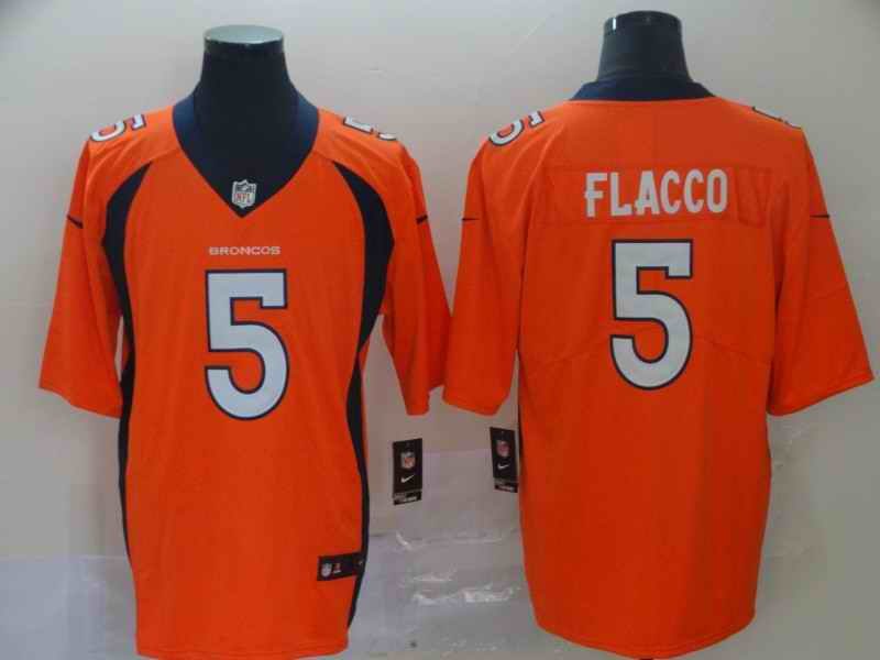 Men's Denver Broncos #5 Joe Flacco Orange 2019 NFL Draft Vapor Untouchable Limited Stitched NFL Jersey