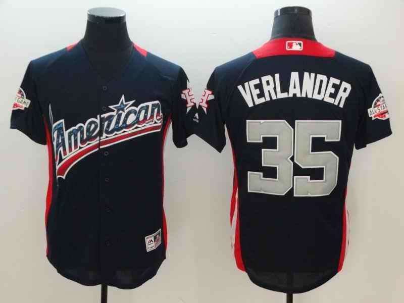 American League #35 Justin Verlander Navy 2018 MLB All-Star Game Home Run Derby Jersey