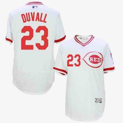 Reds #23 Adam Duvall White Flexbase Authentic Collection Cooperstown Stitched MLB Jersey