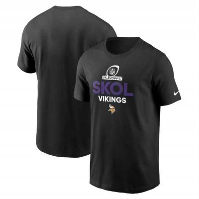 Men's Minnesota Vikings Black 2024 Playoffs T-Shirt