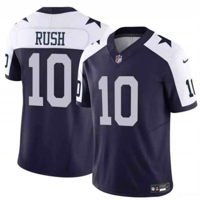 Men's Dallas Cowboys #10 Cooper Rush Navy/White Thanksgiving Vapor Untouchable Limited Stitched Football Jersey