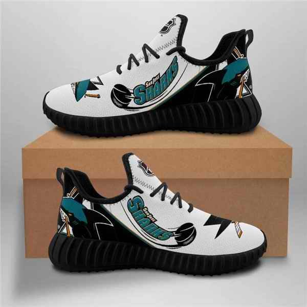 Women's San Jose Sharks Mesh Knit Sneakers/Shoes 002