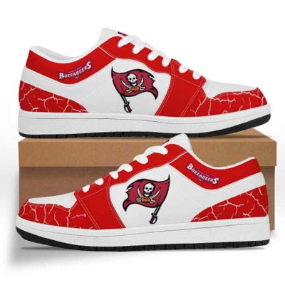 Women's Tampa Bay Buccaneers Low Top Leather AJ1 Sneakers 001