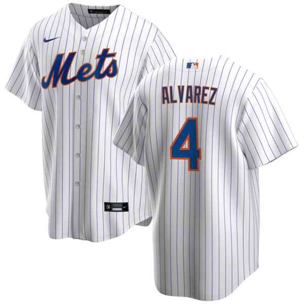 Men's New York Mets #4 Francisco 'lvarez White Cool Base Stitched Baseball Jersey