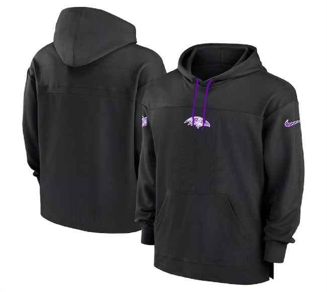 Men's Baltimore Ravens Black Performance Pullover Hoodie