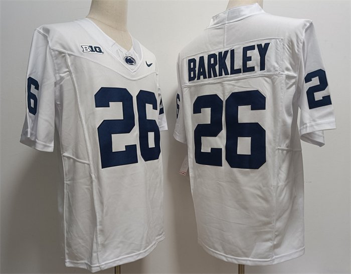 Men's Penn State Nittany Lions #26 Saquon Barkley White F.U.S.E Stitched Jersey