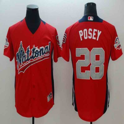 National League #28 Buster Posey Red 2018 MLB All-Star Game Home Run Derby Jersey