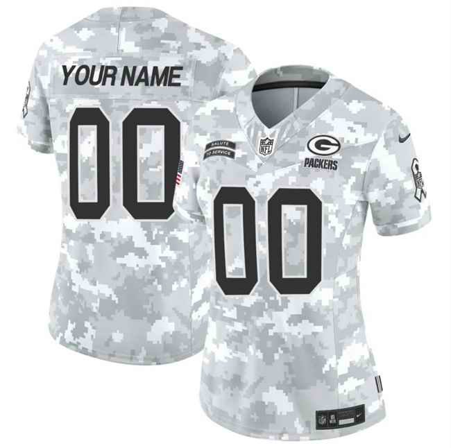 Women's Green Bay Packers Active Player Custom 2024 F.U.S.E Arctic Camo Salute to Service Limited Stitched Football Jersey(Run Small)