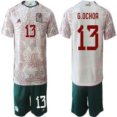 Men's Mexico #13 G.ochoa White Away Soccer Jersey 001 Suit