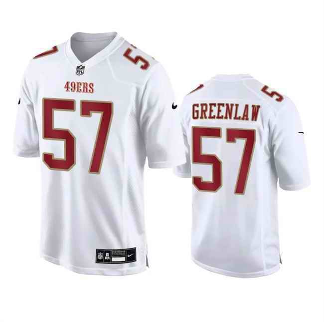 Men's San Francisco 49ers #57 Dre Greenlaw White Fashion Limited Stitched Football Game Jersey