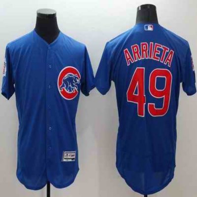 Cubs #49 Jake Arrieta Blue Flexbase Authentic Collection Stitched MLB Jersey