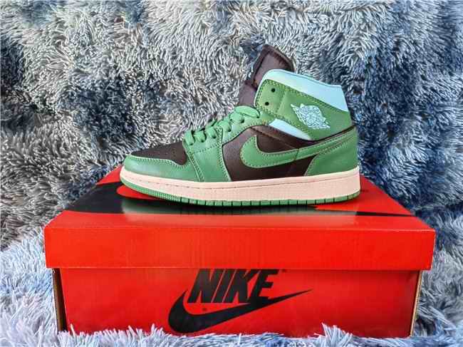 Men's Running Weapon Air Jordan 1 Green/Black Shoes 462