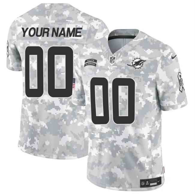 Men's Miami Dolphins Active Player Custom 2024 F.U.S.E Arctic Camo Salute to Service Limited Stitched Football Jersey