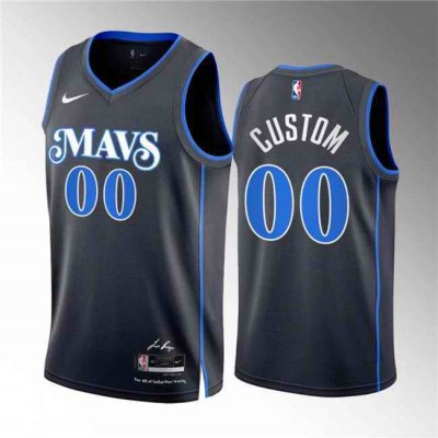 Men's Dallas Mavericks Active Player Custom Black 2023/24 City Edition Stitched Basketball Jersey