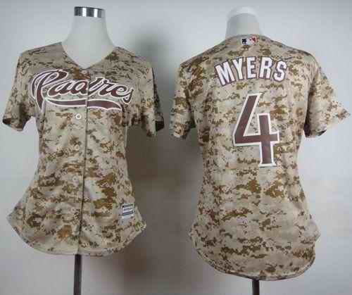 Padres #4 Wil Myers Camo Alternate 2 Women's Stitched MLB Jersey