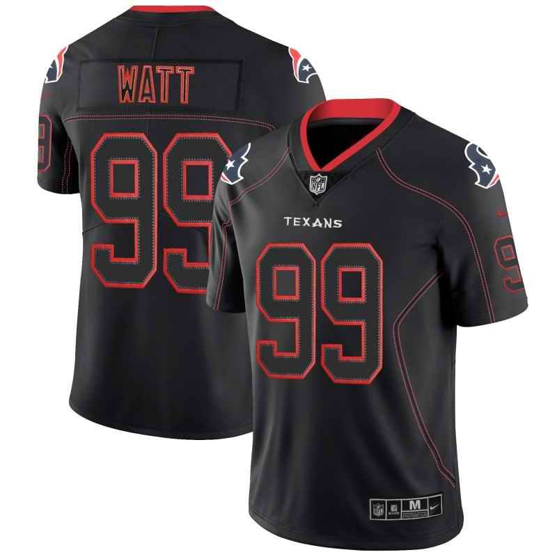 Men's Houston Texans #99 J.J. Watt Black 2018 Lights Out Color Rush Limited NFL Jersey