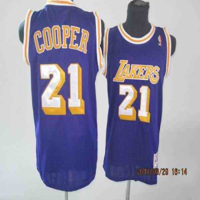 Lakers #21 Michael Cooper Stitched Purple Throwback NBA Jersey