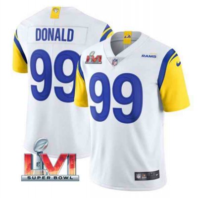 Youth Los Angeles Rams #99 Aaron Donald White 2022 Super Bowl LVI Vapor Untouchable Limited Stitched Jersey