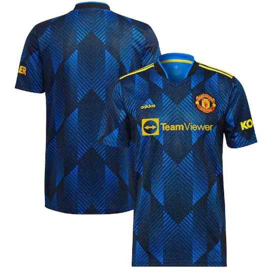 Men's Manchester United Blue Soccer Club Jersey