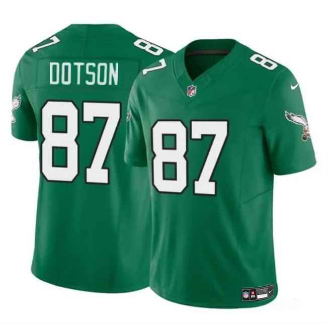 Men's Philadelphia Eagles #87 Jahan Dotson Kelly Green F.U.S.E Throwback Vapor Untouchable Limited Stitched Football Jersey