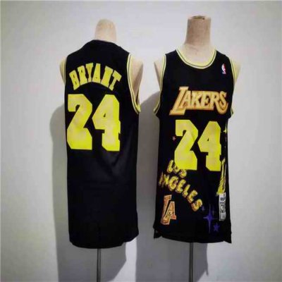 Men's Los Angeles Lakers #24 Kobe Bryant Black Throwback basketball Jersey