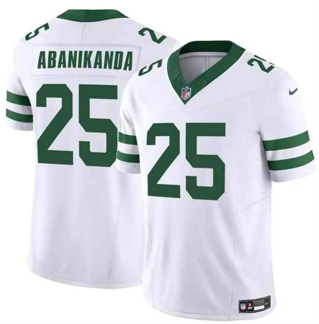 Men's New York Jets #25 Israel Abanikanda White 2024 F.U.S.E. Vapor Limited Stitched Jersey