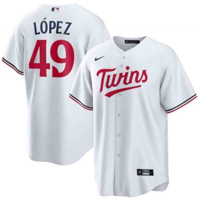 Men's Minnesota Twins #49 Pablo L'pez Navy Cool Base Stitched Jersey